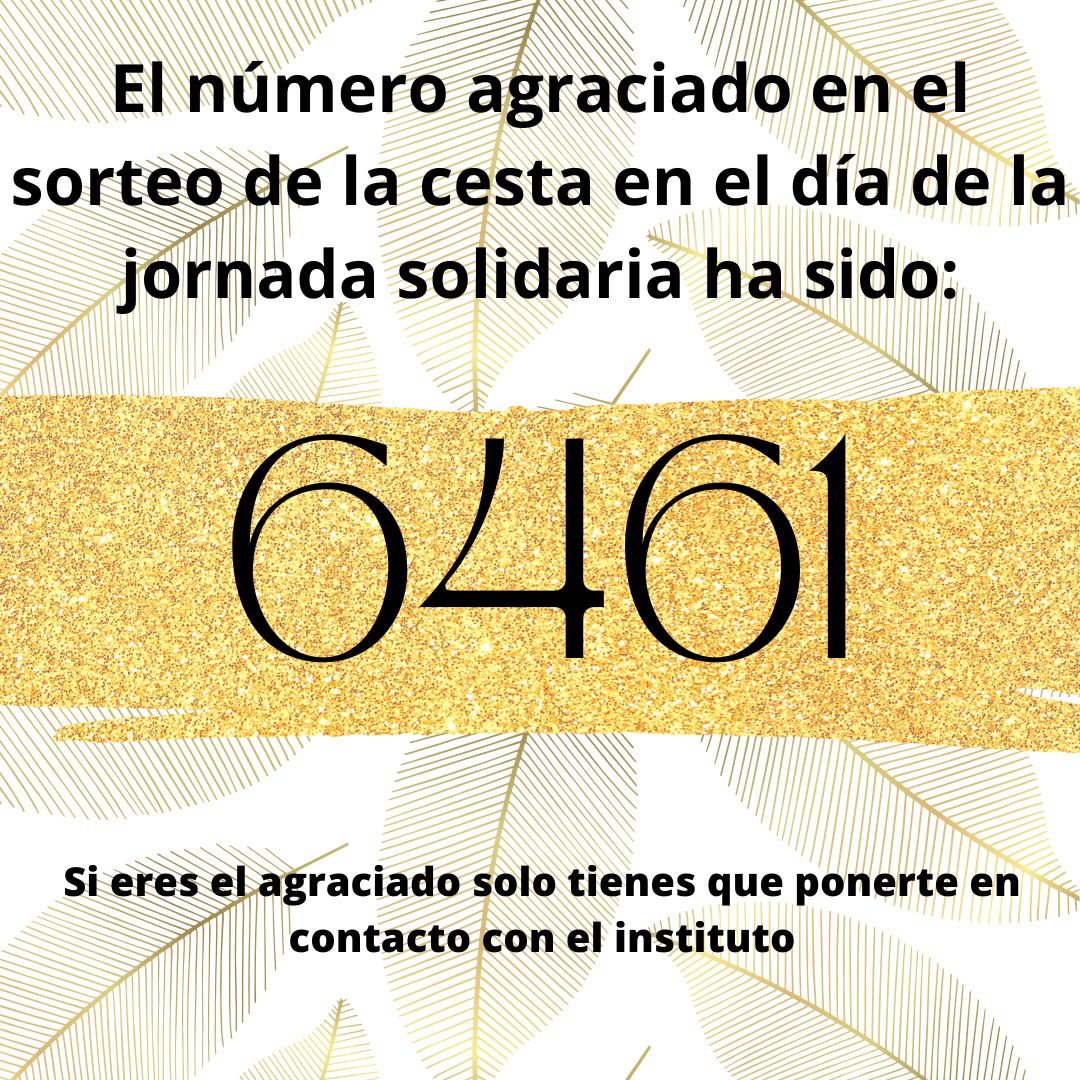 NÚMERO AGRACIADO EN EL SORTEO DE UNA CESTA DE PRODUCTOS DE ARAGÓN EN LA JORNADA SOLIDARIA